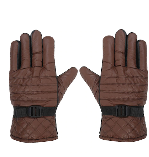 Men Brown & Black Solid Water Resistant Winter Ski & Snowboard Gloves
